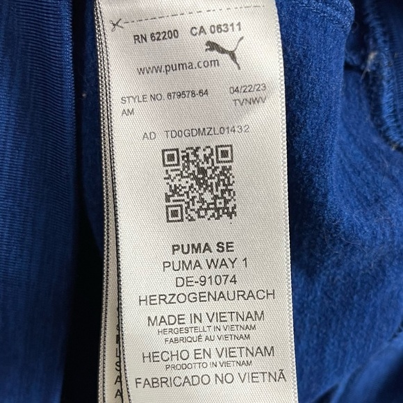 Puma Medium Fleece inner Long Sleeve Workout Shirt Running Gym Active - Picture 5 of 7